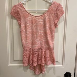 Laced pink shirt